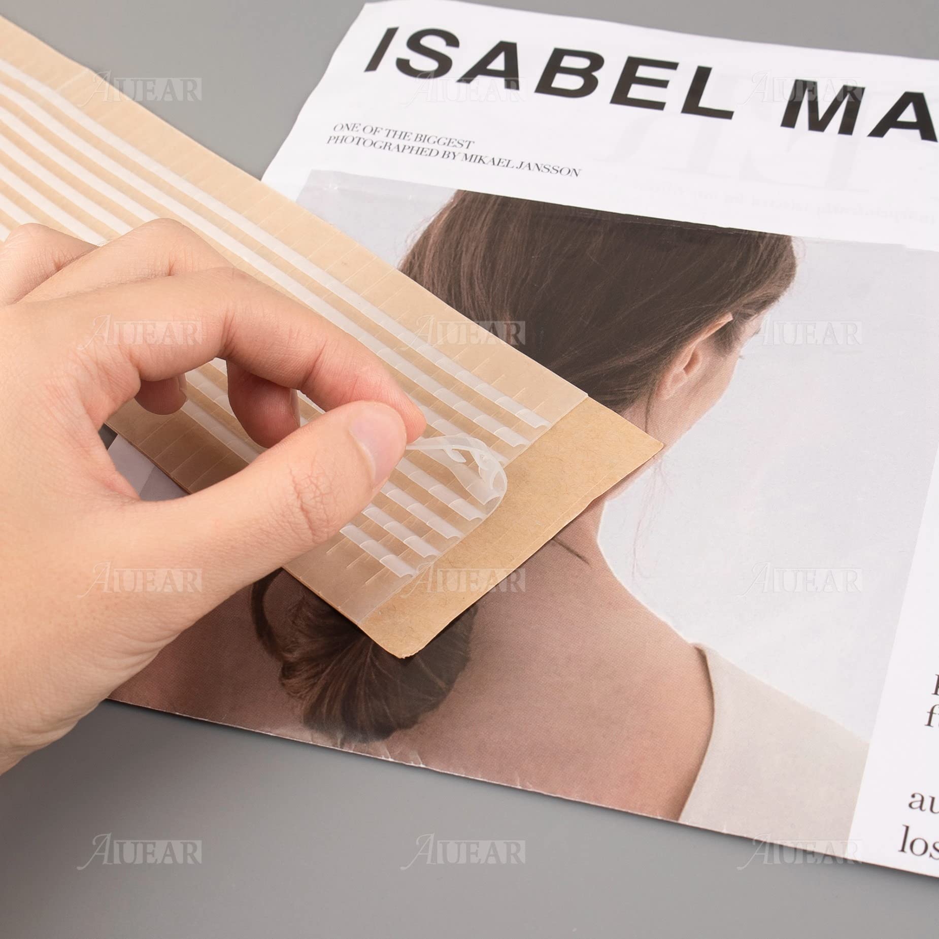 Auear, 200 Pack Clear Non-Slip Rubber Hanger Grips Hanger Strips Adhesive Clothes Hanger Grips (2.76'' X 0.24'')